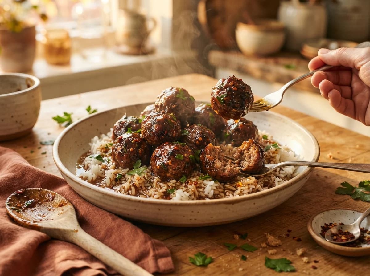 Hot Honey Meatballs