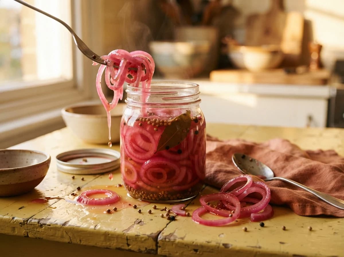 Hot Honey Red Onion Pickle