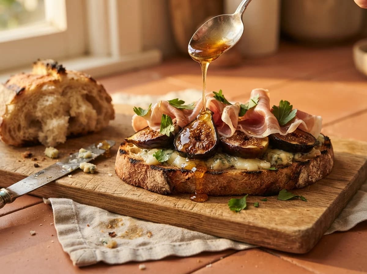 Roasted Fig, Prosciutto & Blue Cheese Tartines