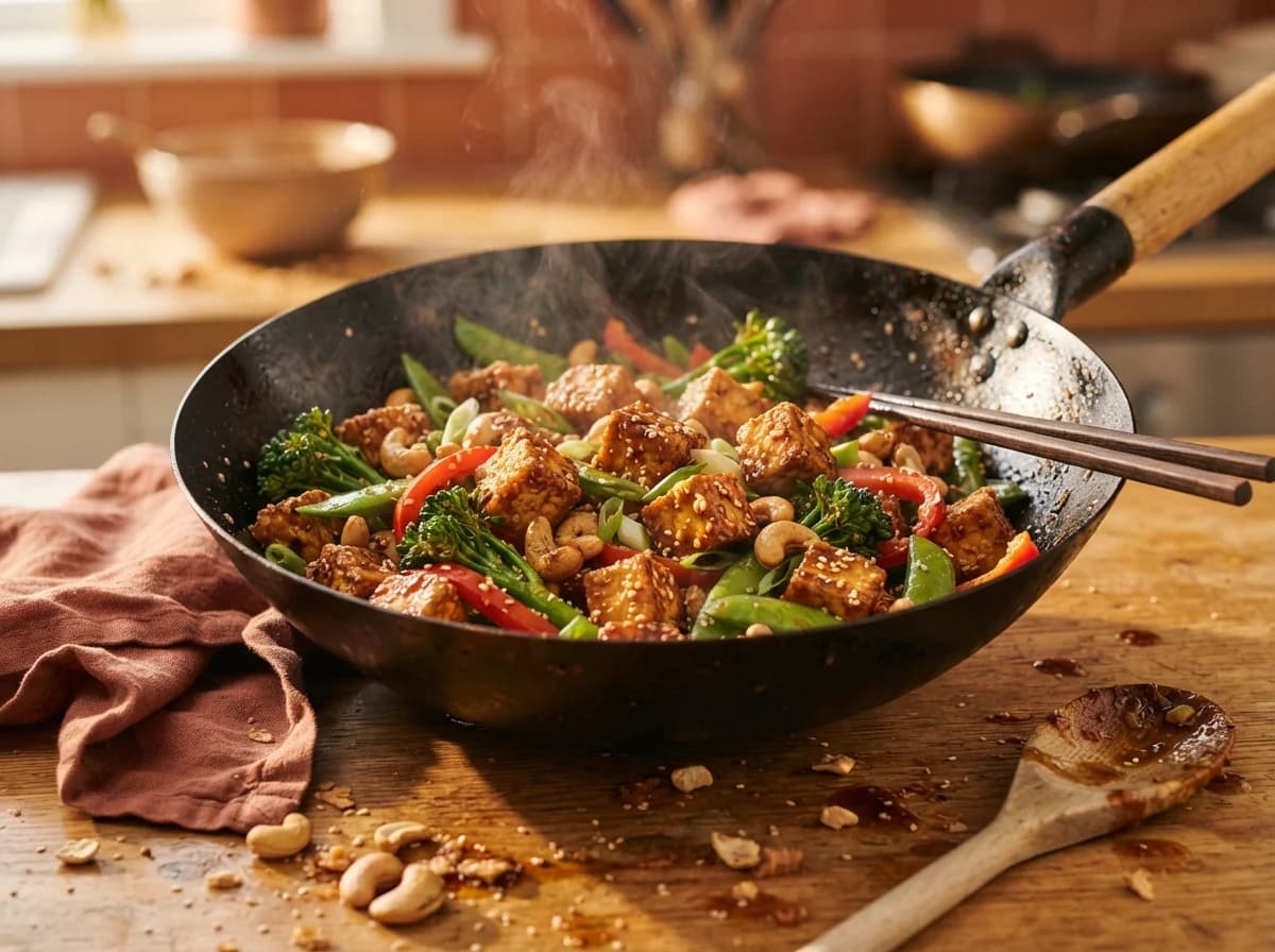 Tofu & Cashew Hot Honey Stir Fry