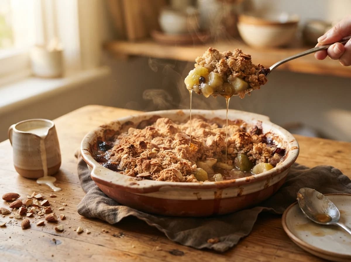 Feijoa Crumble with Hot Honey