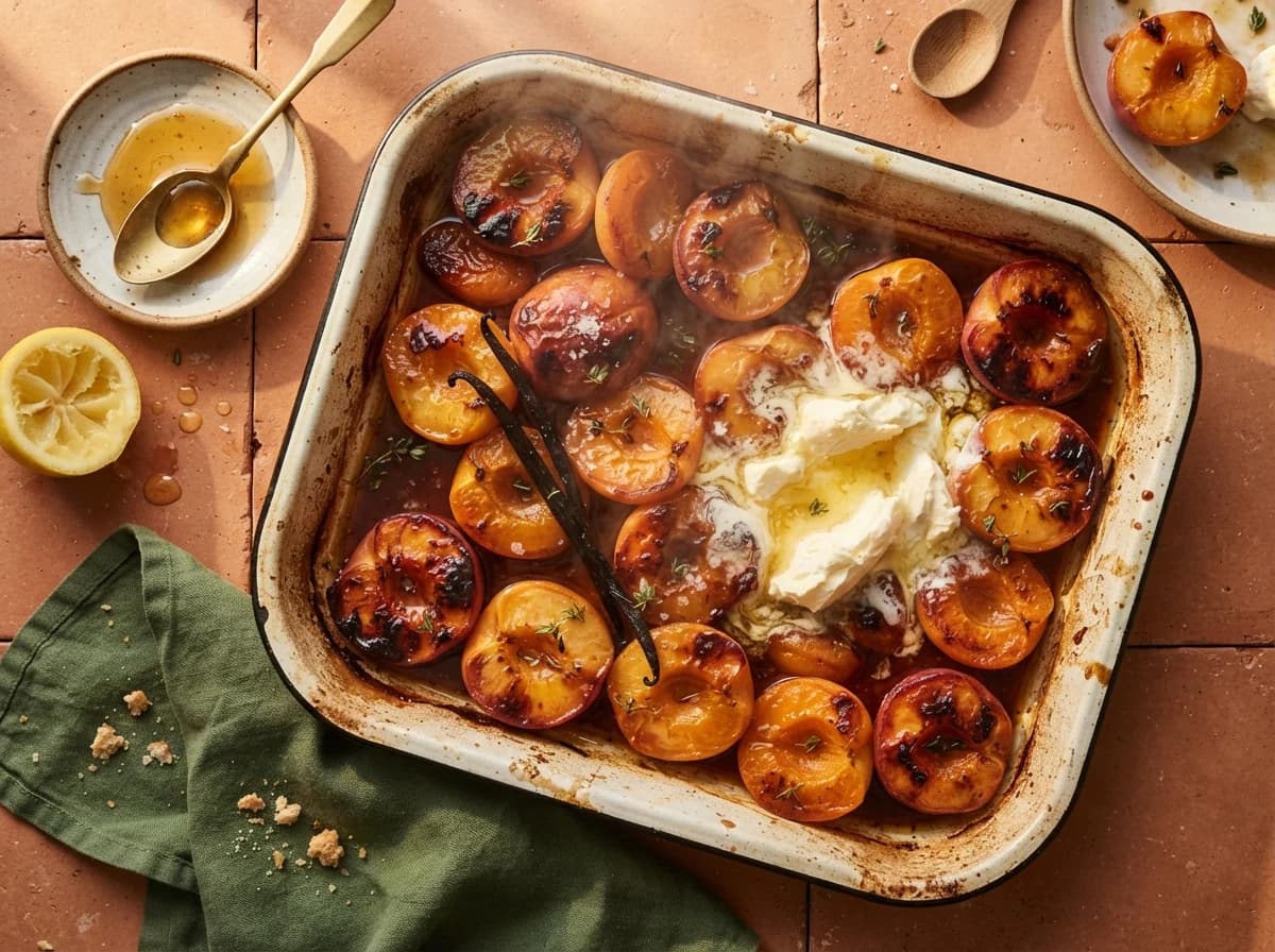 Honey-Roasted Stone Fruit with Mascarpone